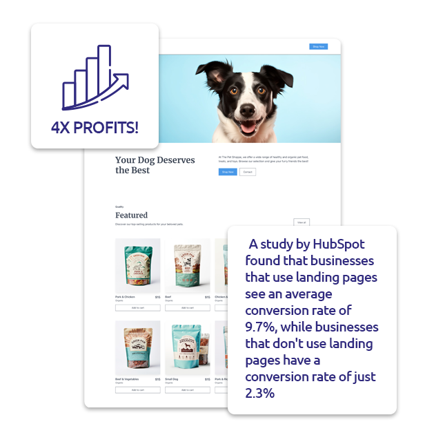 pet supply website screenshot